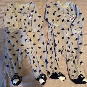 Newborn football fleece pajamas